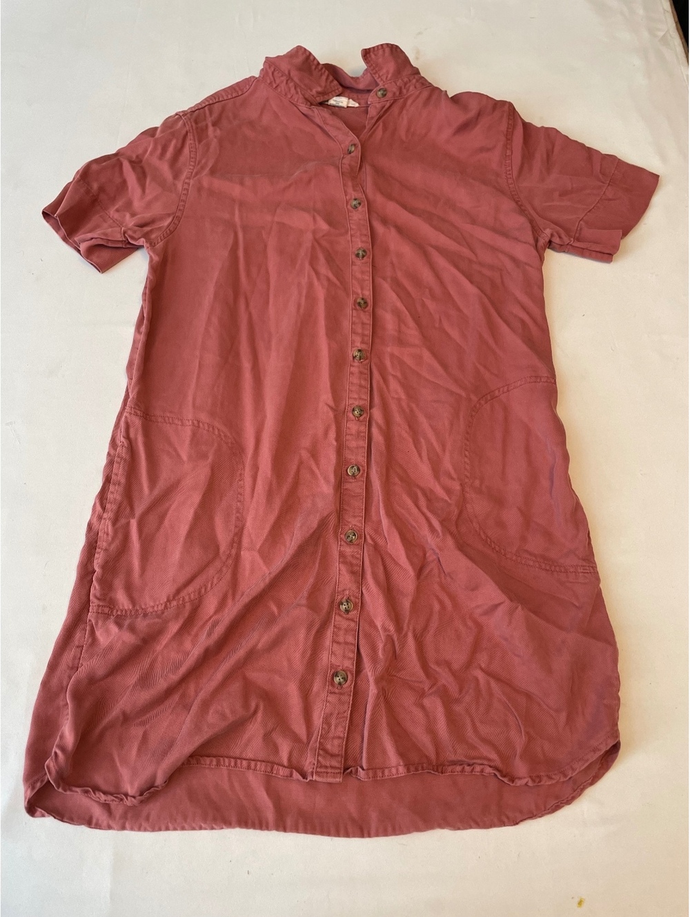 Lucky Brand Women's Button-Up Shirt Dress in Dusty Rose, Size Large